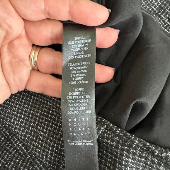 2/$30 White House Black Market The Boot Belted Checkered Trouser Gray 4 #A0746 - Picture 7 of 8